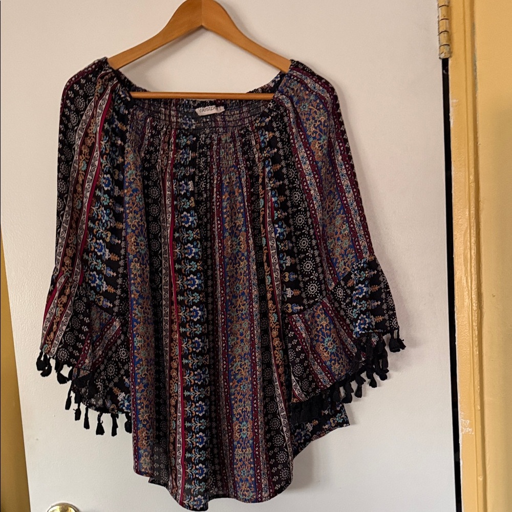 Westport Multicolor Boho Blouse with Tassels